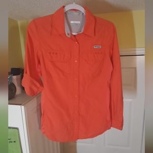 Women's Columbia PFG Ultimate Chill Zero™ II Coral Long Sleeve Shirt size small